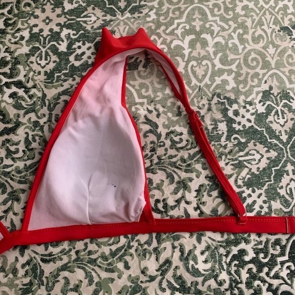 Red Ruffle Bikini Top - Picture 2 of 2